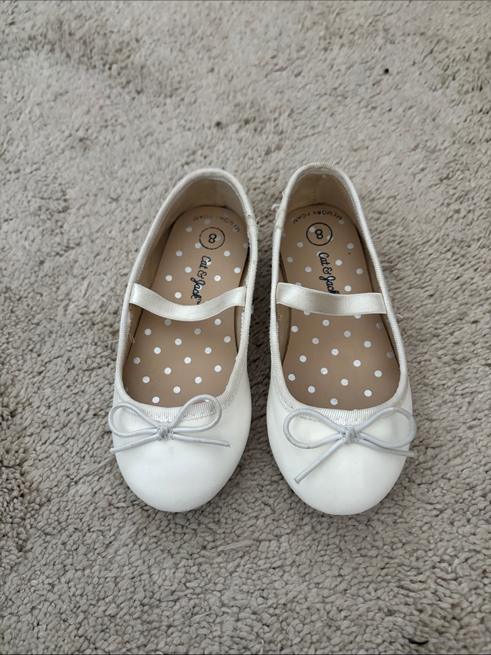 Cat & Jack White Ballet Flats for Toddler Girls - Size 8